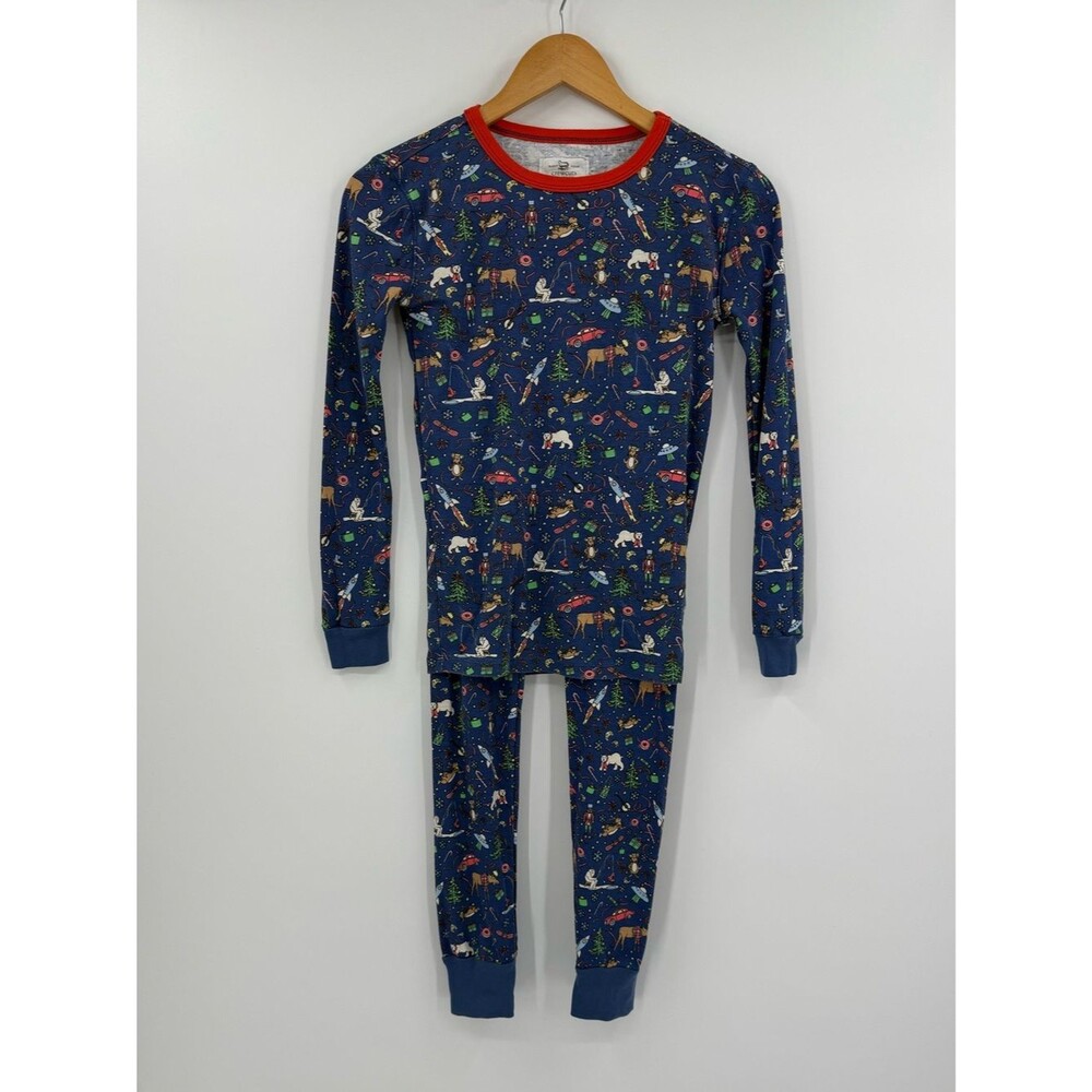 Crewcuts Holiday Print Cotton Pajama Set | Navy Multi | Size 12